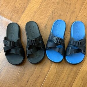 Chaco Bundle Of 2 Kids Chillos Slide Sandal Size 1 Vacation Swim Travel Beach